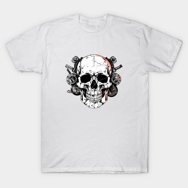 Garage Skull Design T-Shirt by ragil_studio